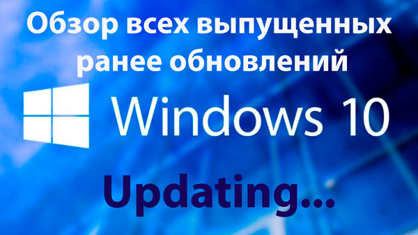 Описание обновлений Windows 10