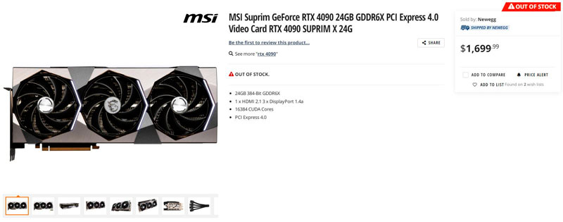 MSI GeForce RTX 4090 Suprim Liquid X 24G